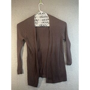 Apt 9 Women's Sweater Shawl Jacket Large‎ Long  Sleeve Brown